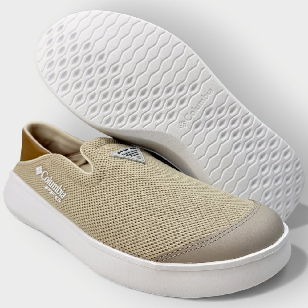 Columbia Men’s Boatside Vent PFG Boat Slip-On Shoes Canvas Tan Delta Size 8 - Picture 8 of 15